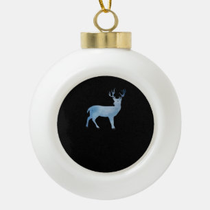 Deer Modern Artistic Design  Ceramic Ball Christmas Ornament