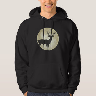 Deer Moon Antler Roe Stag and Forest animal Hoodie