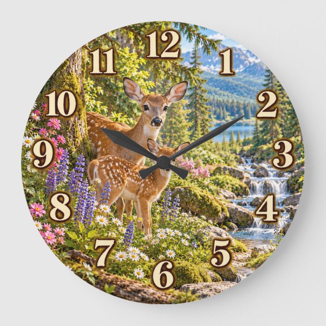 Deer Mountain Lake & Wildflower Clock (Front)