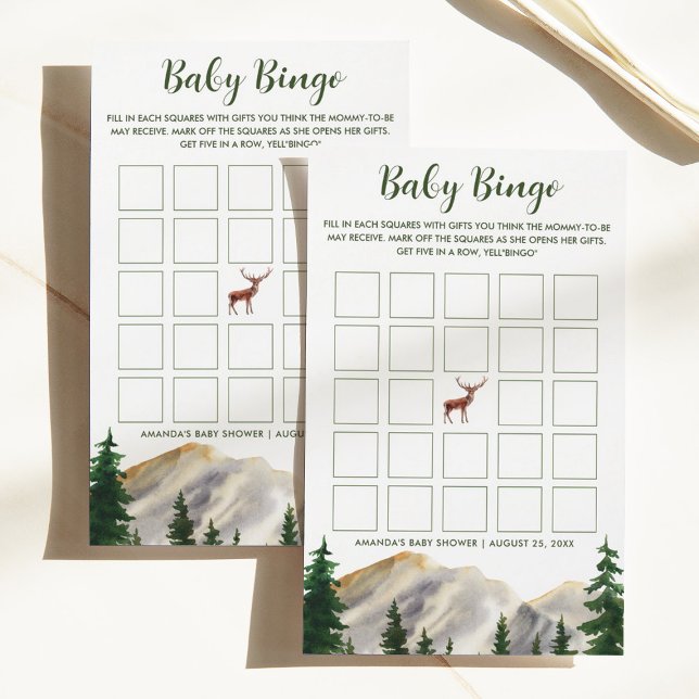 Deer Mountaions Baby Bingo Baby Shower (Creator Uploaded)