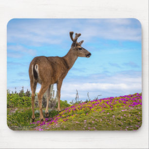 Deer Mousepad Coastal Wildflower Wildlife