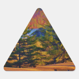 Deer & Mt. Lake Triangle Sticker