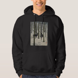Deer Nara Forest Snow Winter Aspen Japanese Ukiyo  Hoodie