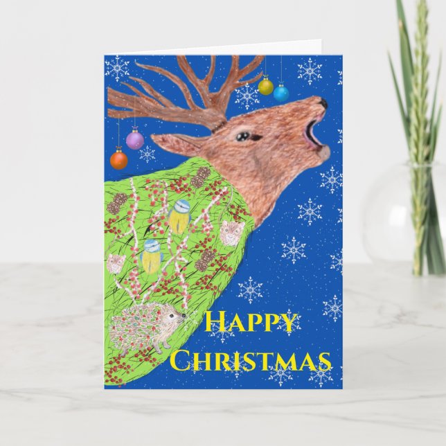 Deer Nature Christmas  Card (Front)