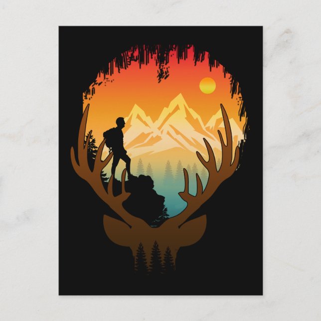 Deer Nature Hiking Postcard (Front)