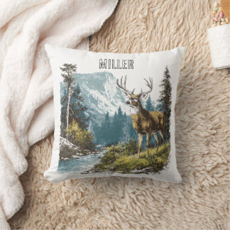 Deer Nature Throw Pillow