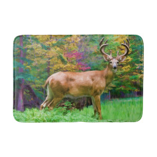 Deer on an Autumn Morning Bath Mat
