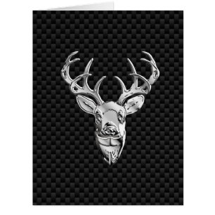 Deer on Carbon Fibre Style Print