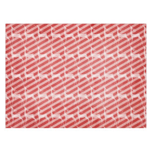 Deer on Red and Pink Diagonal Stripe Tablecloth