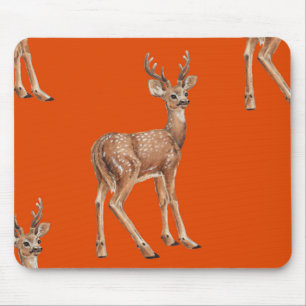 Deer on red mouse pad