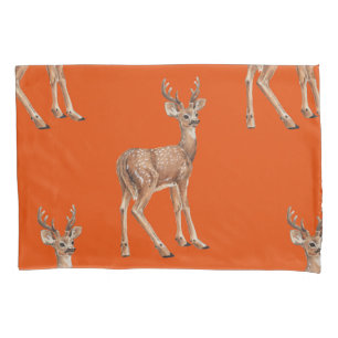 Deer on red pillowcase