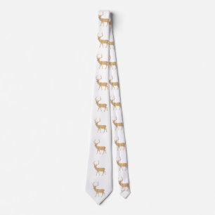 Deer on retro wooden background tie