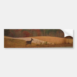 Deer on sunset golf course bumper sticker