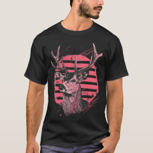 Deer on vintage stripes T-Shirt