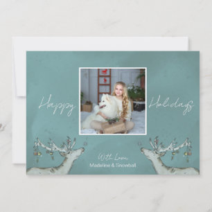 Deer One Photo Happy Holidays Card