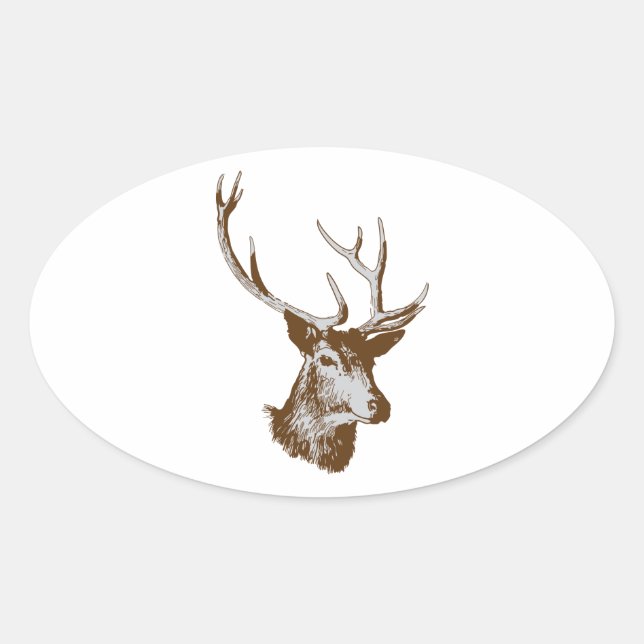Deer Oval Sticker (Front)