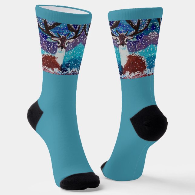 Deer Painting Socks (Angled)