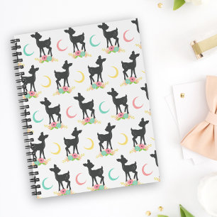 Deer Pattern, Baby Deer, Boho, Flowers, Moon Planner