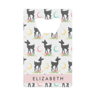 Deer Pattern, Baby Deer, Boho, Flowers, Your Name