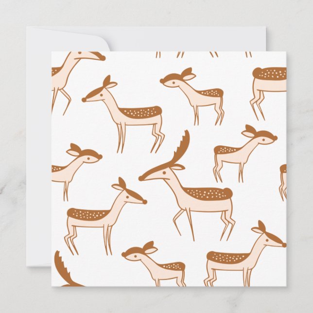 Deer Pattern Design Animal Cute  Postcard (Front)