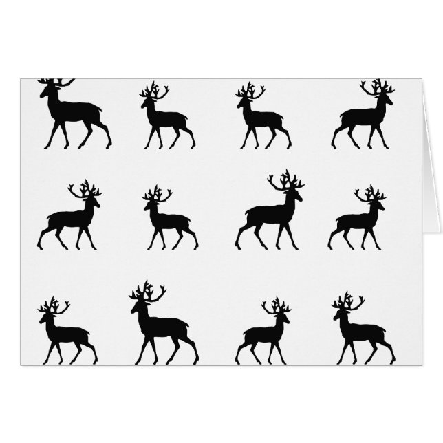 Deer pattern in Black and White (Front Horizontal)
