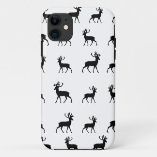 Deer pattern in Black and White iPhone 11 Case