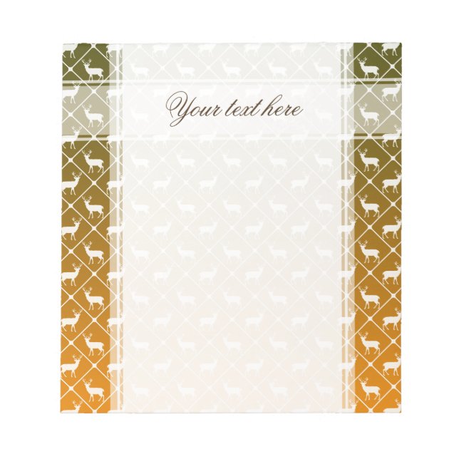 Deer pattern on gradient background notepad (Front)