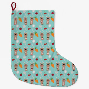 Deer patterns large christmas stocking