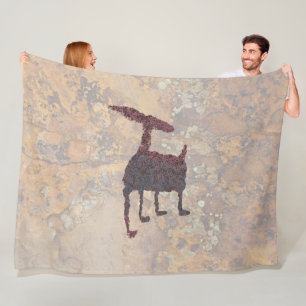 Deer Petroglyph Rinconada Canyon NM Fleece Blanket