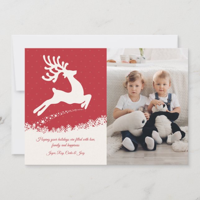 Deer Photo Holiday Card (Front)