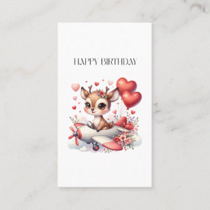 Deer Pilot Birthday Business Card