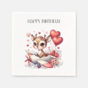 Deer Pilot Birthday Napkin