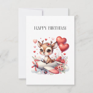 Deer Pilot Birthday RSVP Card