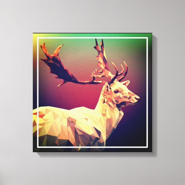 Deer Polygon Design Canvas Print (Front)
