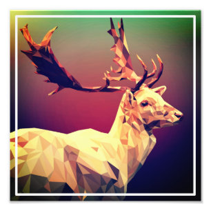 Deer Polygon Design Photo Print