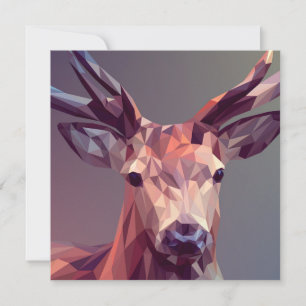 Deer Polygons Art Design Graphic Animal Stag Postc Card