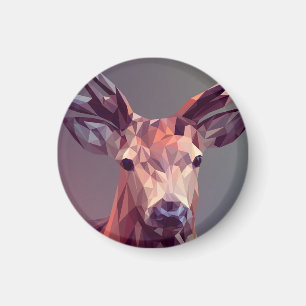 Deer Polygons Art Design Graphic Animal Stag Postc Magnet