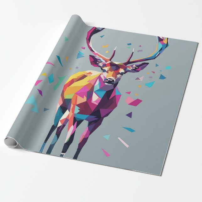 Deer pop art  wrapping paper (Unrolled)