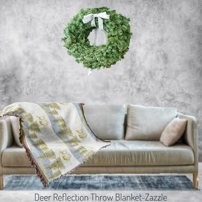 Deer Reflection Throw Blanket (Creator Uploaded)