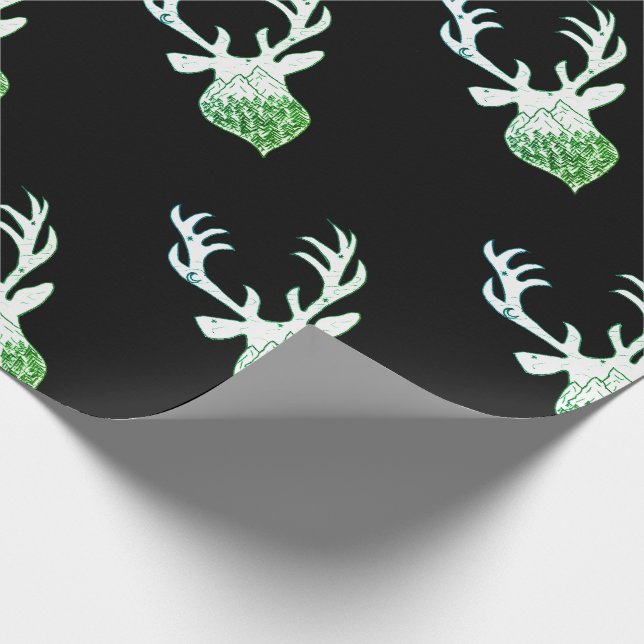 Deer, reindeer, antler, stag xmas wrapping wrapping paper (Corner)
