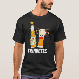 Deer Reindeer Beer Christmas Cute Drinking Xmas Me T-Shirt
