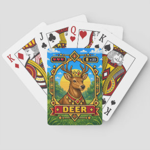 Deer Retro 8-Bit Pixel Art Playing Cards