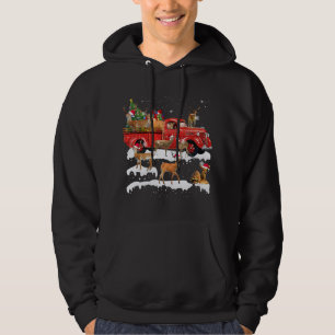Deer Riding Red Truck Merry Christmas X-mas Ugly G Hoodie