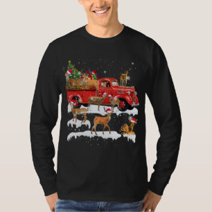 Deer Riding Red Truck Merry Christmas X-mas Ugly G T-Shirt
