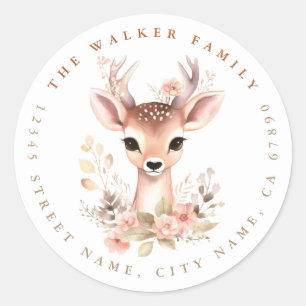 Deer Round Stickers
