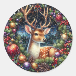 Deer Round Stickers