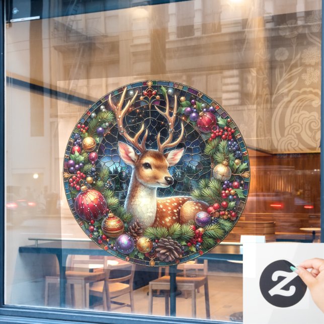 Deer Round Window Cling (Cafe Window)
