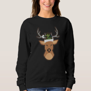 Deer Santa Hat  Camo Christmas Sweatshirt