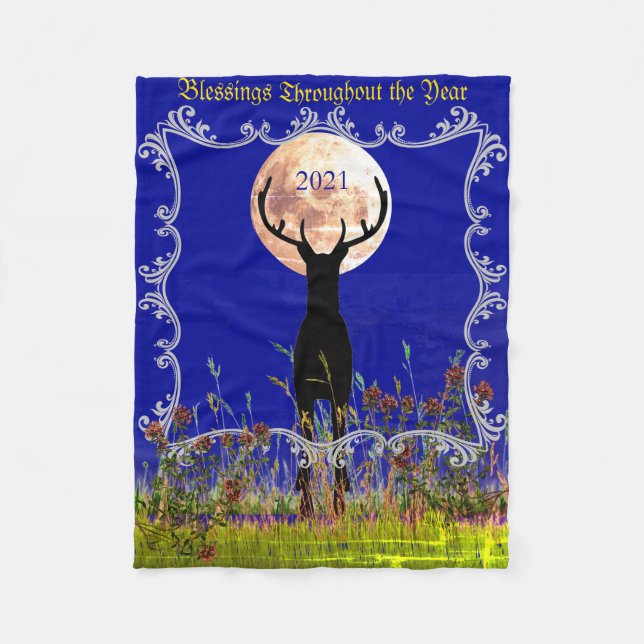Deer Season 2022  Fun Customisable Fleece Blanket (Front)