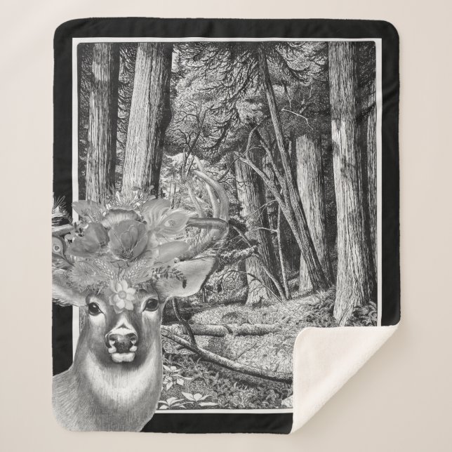 Deer Sherpa Blanket (Front)